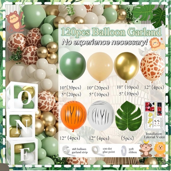 Jungle Safari Animal 1st Birthday Party Decorations - Picture 2 of 4